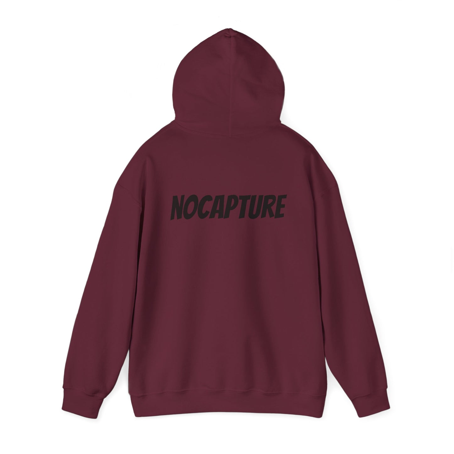 NOCAPTURE Unisex Heavy Blend™ Hooded Sweatshirt - Cozy Streetwear black Logo front and back