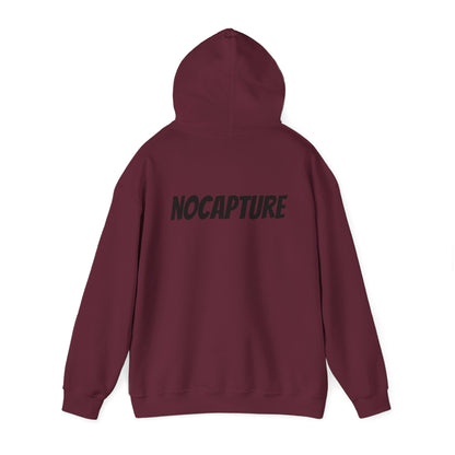 NOCAPTURE Unisex Heavy Blend™ Hooded Sweatshirt - Cozy Streetwear black Logo front and back