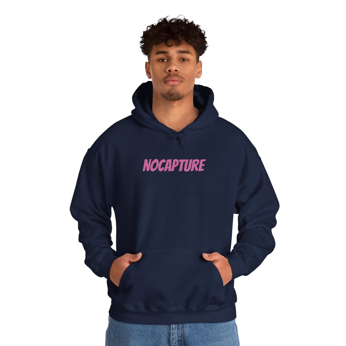 Unisex Heavy Blend™ Hooded Sweatshirt - Cozy Streetwear pink Logo front and back