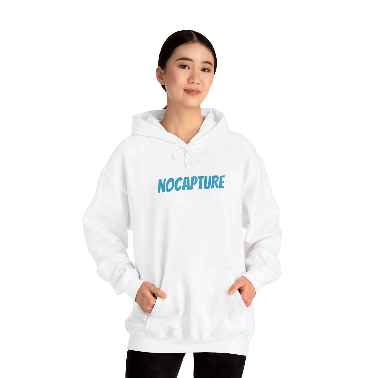 Unisex Heavy Blend™ Hooded Sweatshirt - Cozy Streetwear Baby Blue Logo front and back