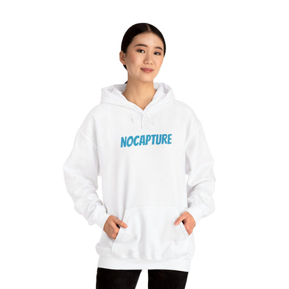 Unisex Heavy Blend™ Hooded Sweatshirt - Cozy Streetwear Baby Blue Logo front and back