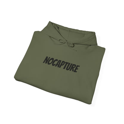 NOCAPTURE Unisex Heavy Blend™ Hooded Sweatshirt - Cozy Streetwear black Logo front and back