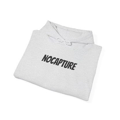 NOCAPTURE Unisex Heavy Blend™ Hooded Sweatshirt - Cozy Streetwear black Logo front and back