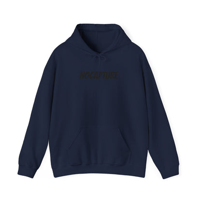 NOCAPTURE Unisex Heavy Blend™ Hooded Sweatshirt - Cozy Streetwear black Logo front and back