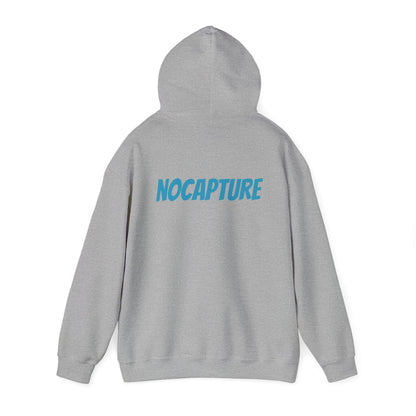 Unisex Heavy Blend™ Hooded Sweatshirt - Cozy Streetwear Baby Blue Logo front and back