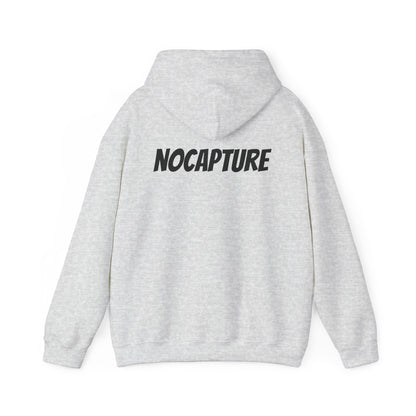 NOCAPTURE Unisex Heavy Blend™ Hooded Sweatshirt - Cozy Streetwear black Logo front and back