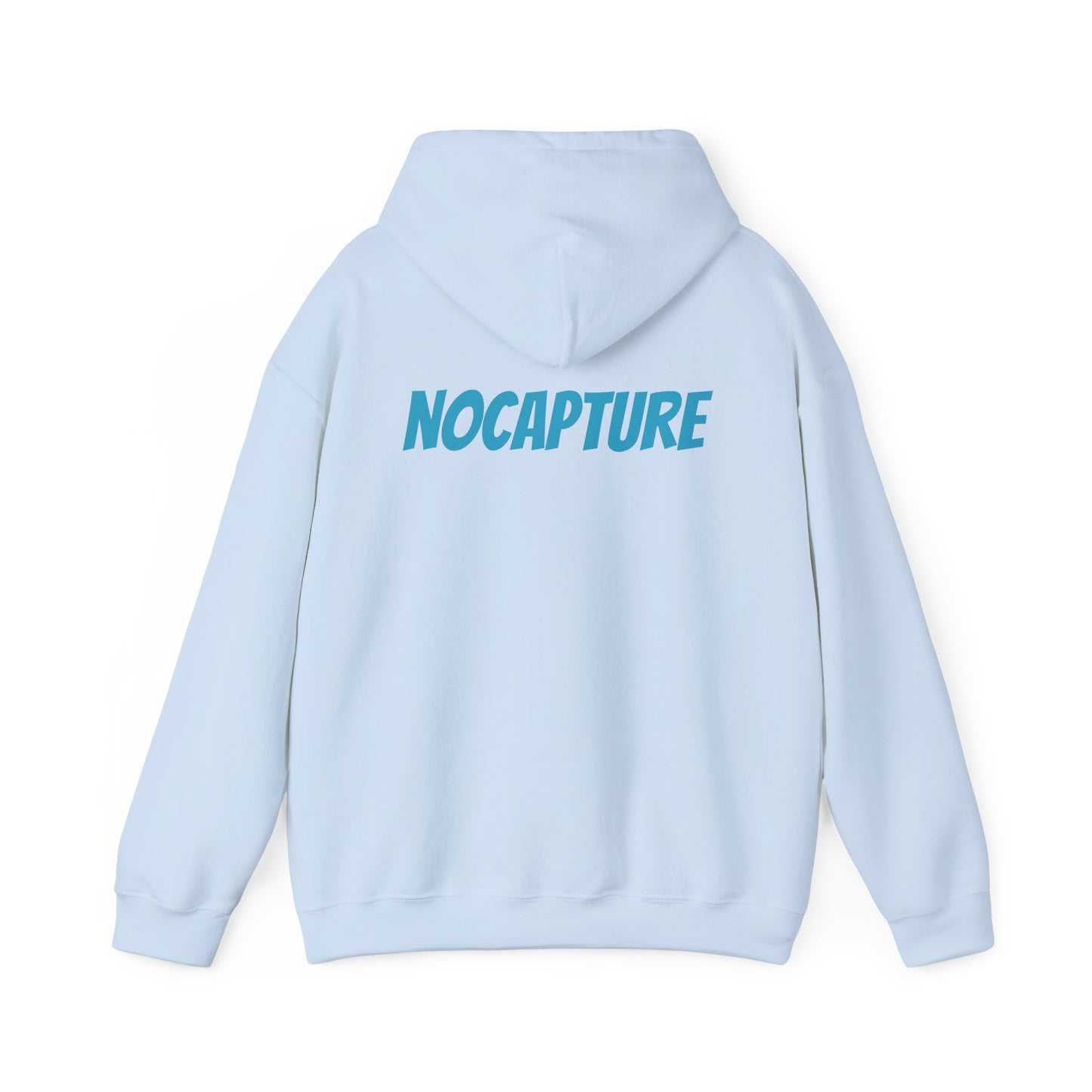 Unisex Heavy Blend™ Hooded Sweatshirt - Cozy Streetwear Baby Blue Logo front and back