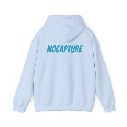 Unisex Heavy Blend™ Hooded Sweatshirt - Cozy Streetwear Baby Blue Logo front and back