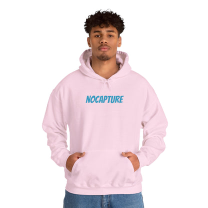 Unisex Heavy Blend™ Hooded Sweatshirt - Cozy Streetwear Baby Blue Logo front and back