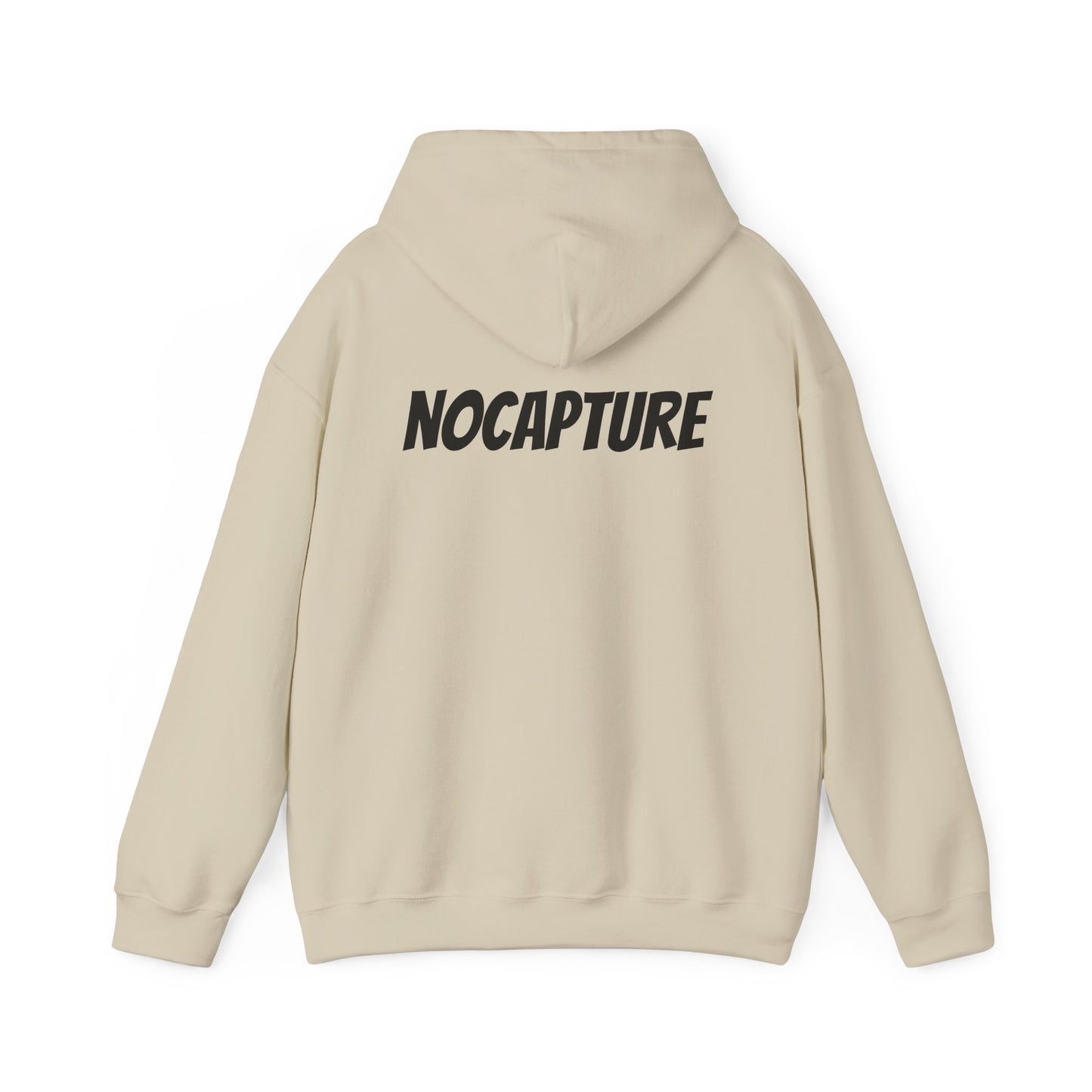 NOCAPTURE Unisex Heavy Blend™ Hooded Sweatshirt - Cozy Streetwear black Logo front and back