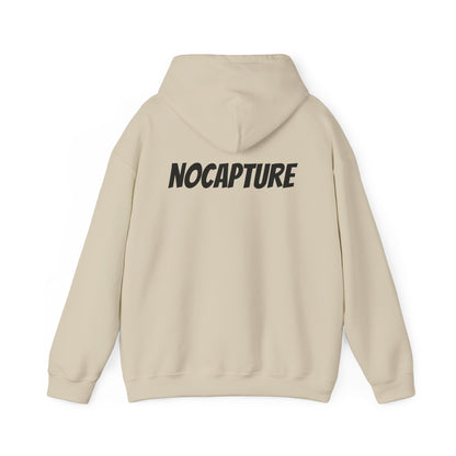 NOCAPTURE Unisex Heavy Blend™ Hooded Sweatshirt - Cozy Streetwear black Logo front and back
