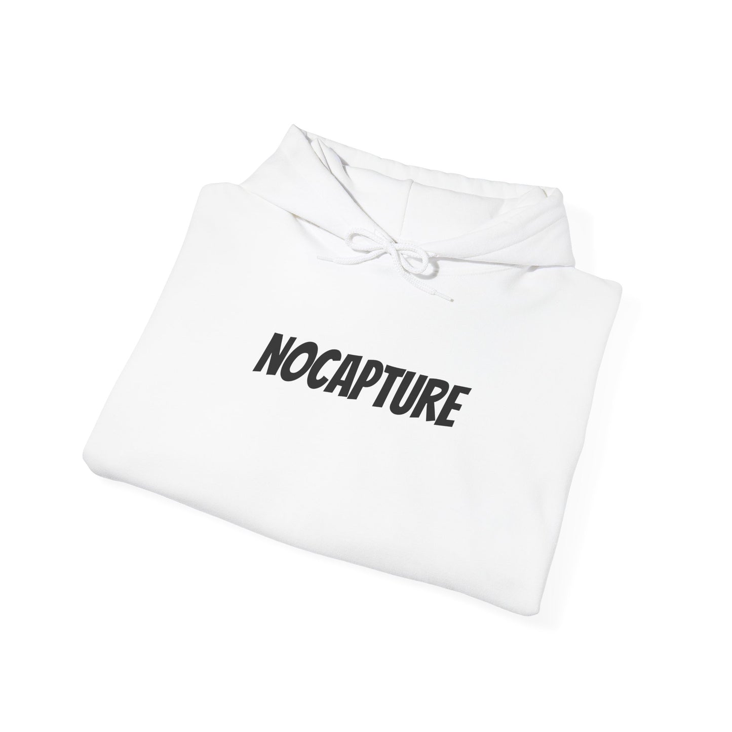 NOCAPTURE Unisex Heavy Blend™ Hooded Sweatshirt - Cozy Streetwear black Logo front and back