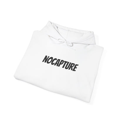 NOCAPTURE Unisex Heavy Blend™ Hooded Sweatshirt - Cozy Streetwear black Logo front and back