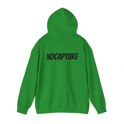 NOCAPTURE Unisex Heavy Blend™ Hooded Sweatshirt - Cozy Streetwear black Logo front and back