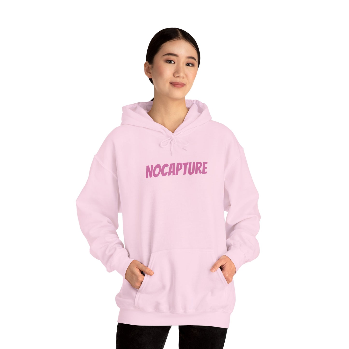 Unisex Heavy Blend™ Hooded Sweatshirt - Cozy Streetwear pink Logo front and back