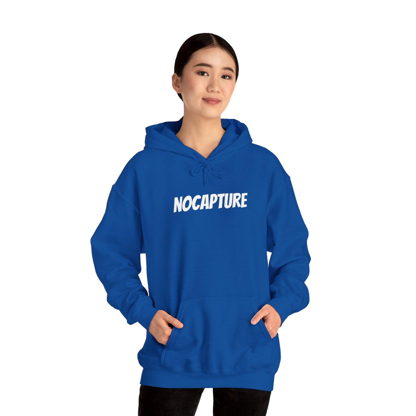 Unisex Heavy Blend™ Hooded Sweatshirt - Cozy Streetwear White Logo front and back