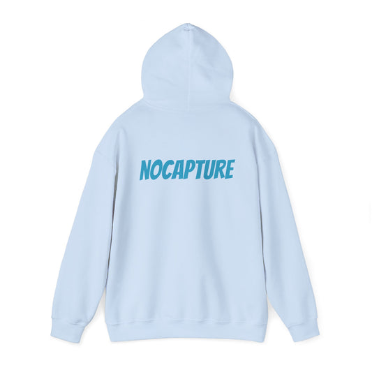 Unisex Heavy Blend™ Hooded Sweatshirt - Cozy Streetwear Baby Blue Logo front and back