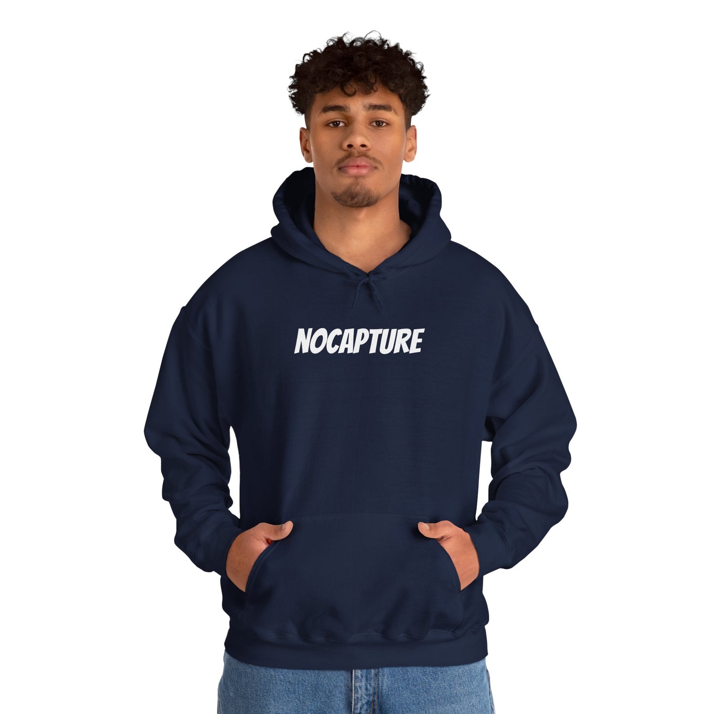 Unisex Heavy Blend™ Hooded Sweatshirt - Cozy Streetwear White Logo front and back
