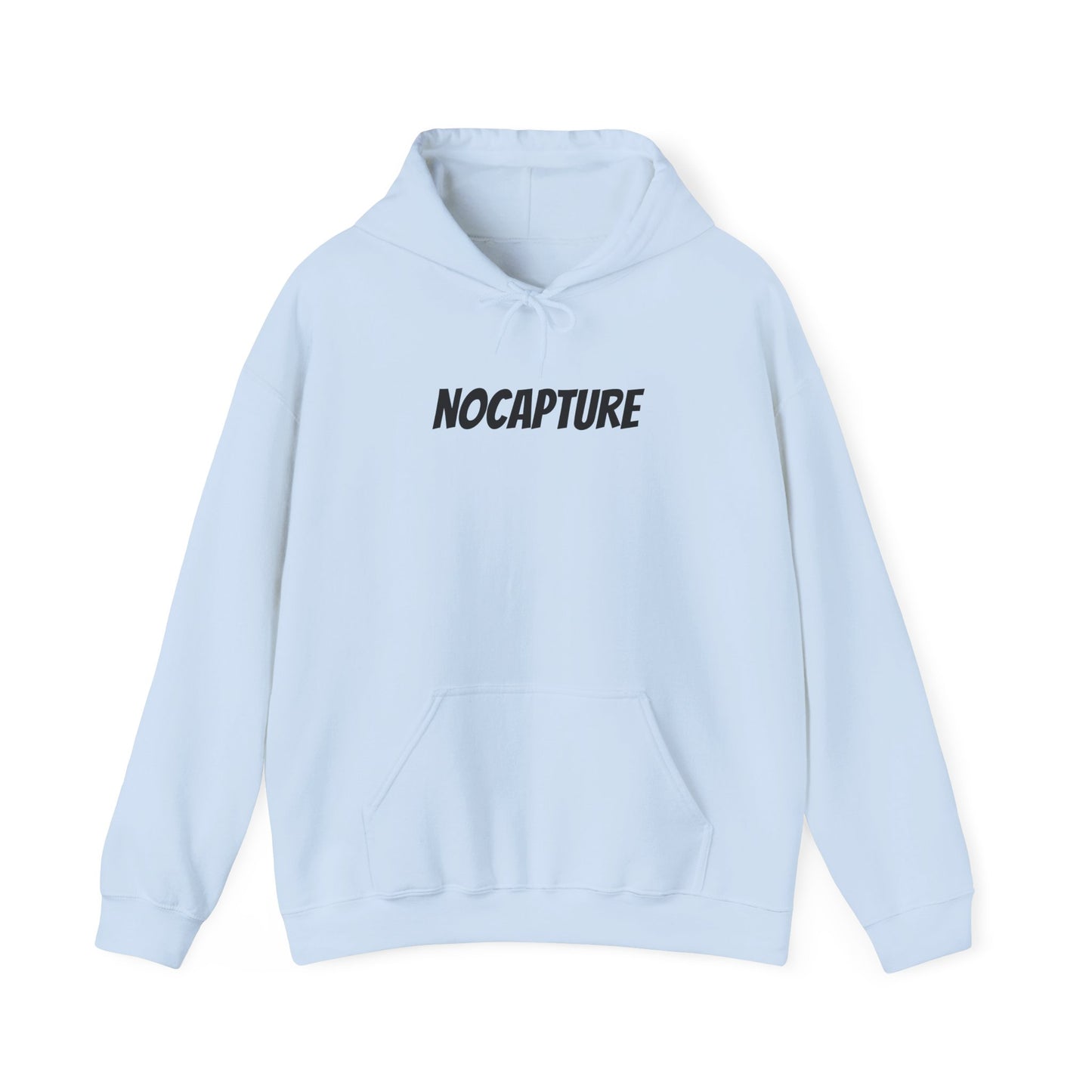 NOCAPTURE Unisex Heavy Blend™ Hooded Sweatshirt - Cozy Streetwear black Logo front and back