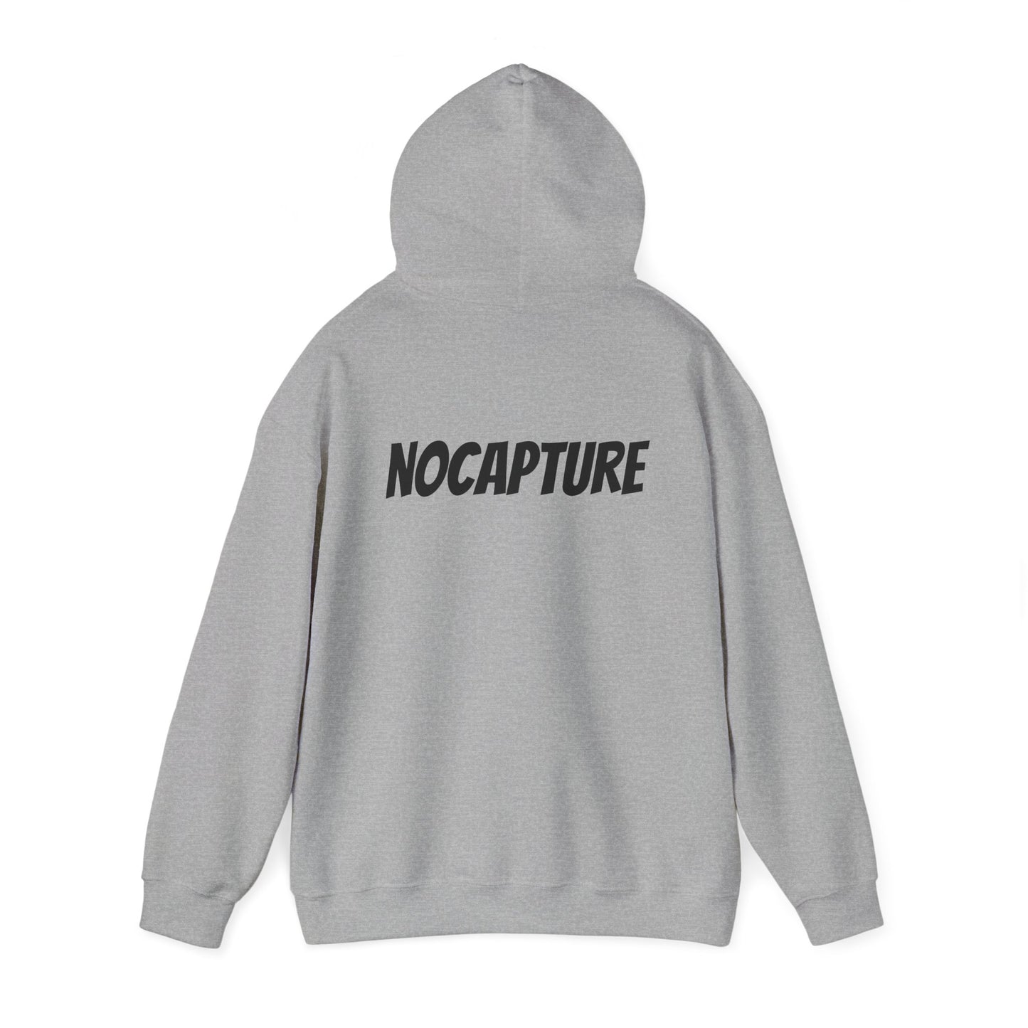 NOCAPTURE Unisex Heavy Blend™ Hooded Sweatshirt - Cozy Streetwear black Logo front and back