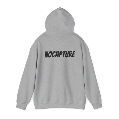NOCAPTURE Unisex Heavy Blend™ Hooded Sweatshirt - Cozy Streetwear black Logo front and back