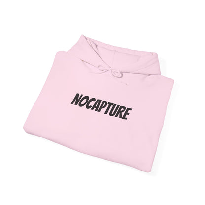 NOCAPTURE Unisex Heavy Blend™ Hooded Sweatshirt - Cozy Streetwear black Logo front and back