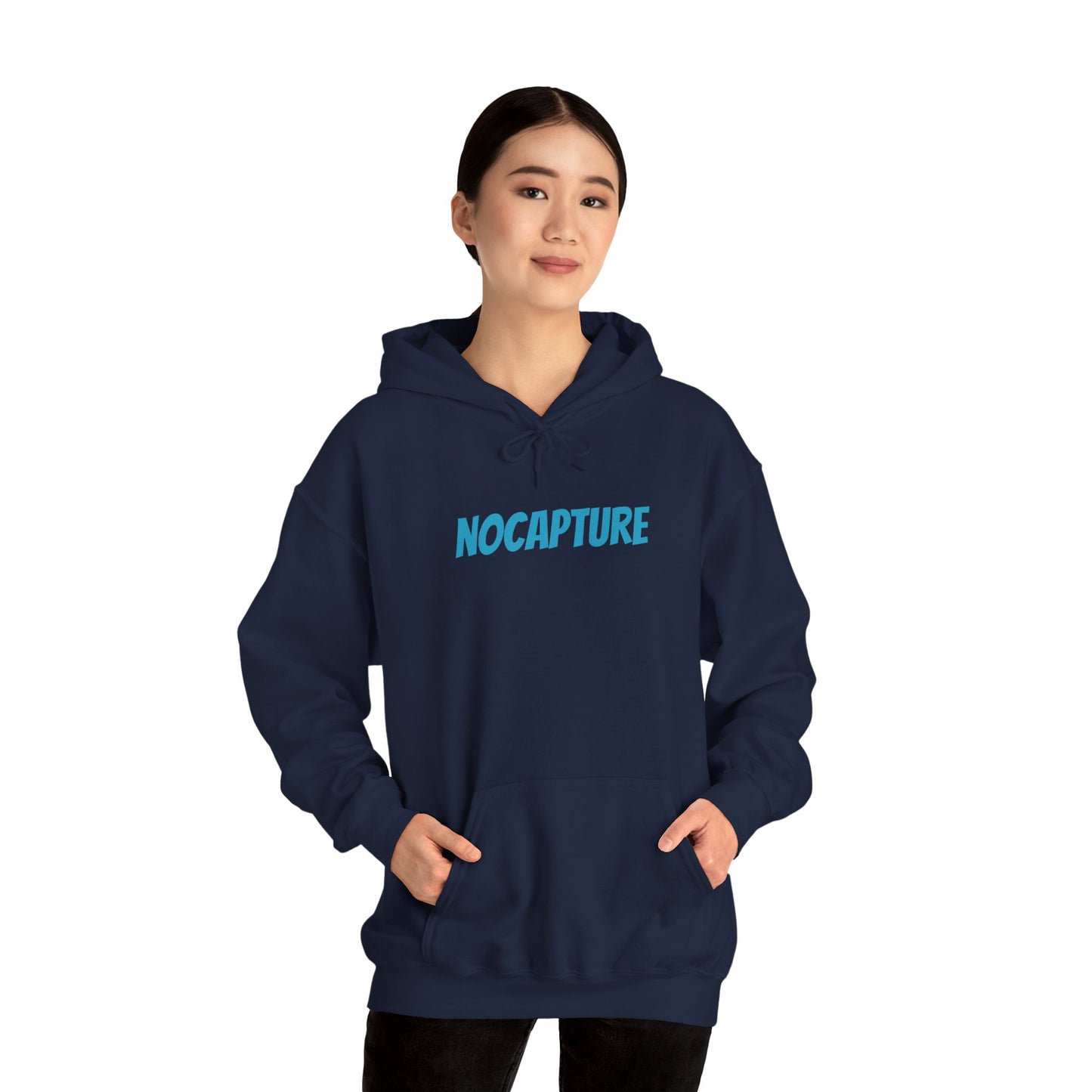 Unisex Heavy Blend™ Hooded Sweatshirt - Cozy Streetwear Baby Blue Logo front and back