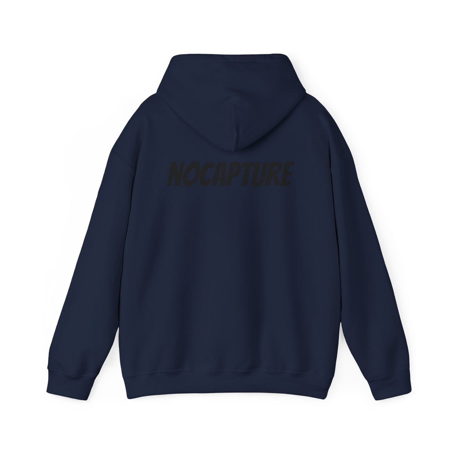 NOCAPTURE Unisex Heavy Blend™ Hooded Sweatshirt - Cozy Streetwear black Logo front and back