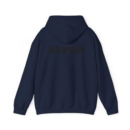 NOCAPTURE Unisex Heavy Blend™ Hooded Sweatshirt - Cozy Streetwear black Logo front and back