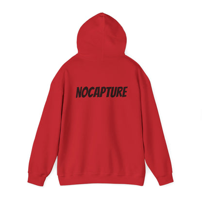 NOCAPTURE Unisex Heavy Blend™ Hooded Sweatshirt - Cozy Streetwear black Logo front and back