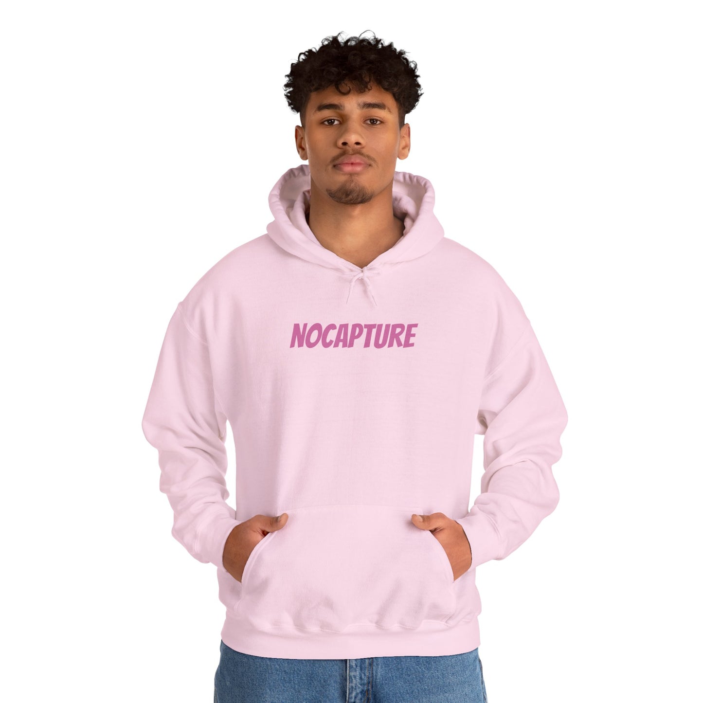 Unisex Heavy Blend™ Hooded Sweatshirt - Cozy Streetwear pink Logo front and back