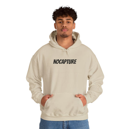 NOCAPTURE Unisex Heavy Blend™ Hooded Sweatshirt - Cozy Streetwear black Logo front and back