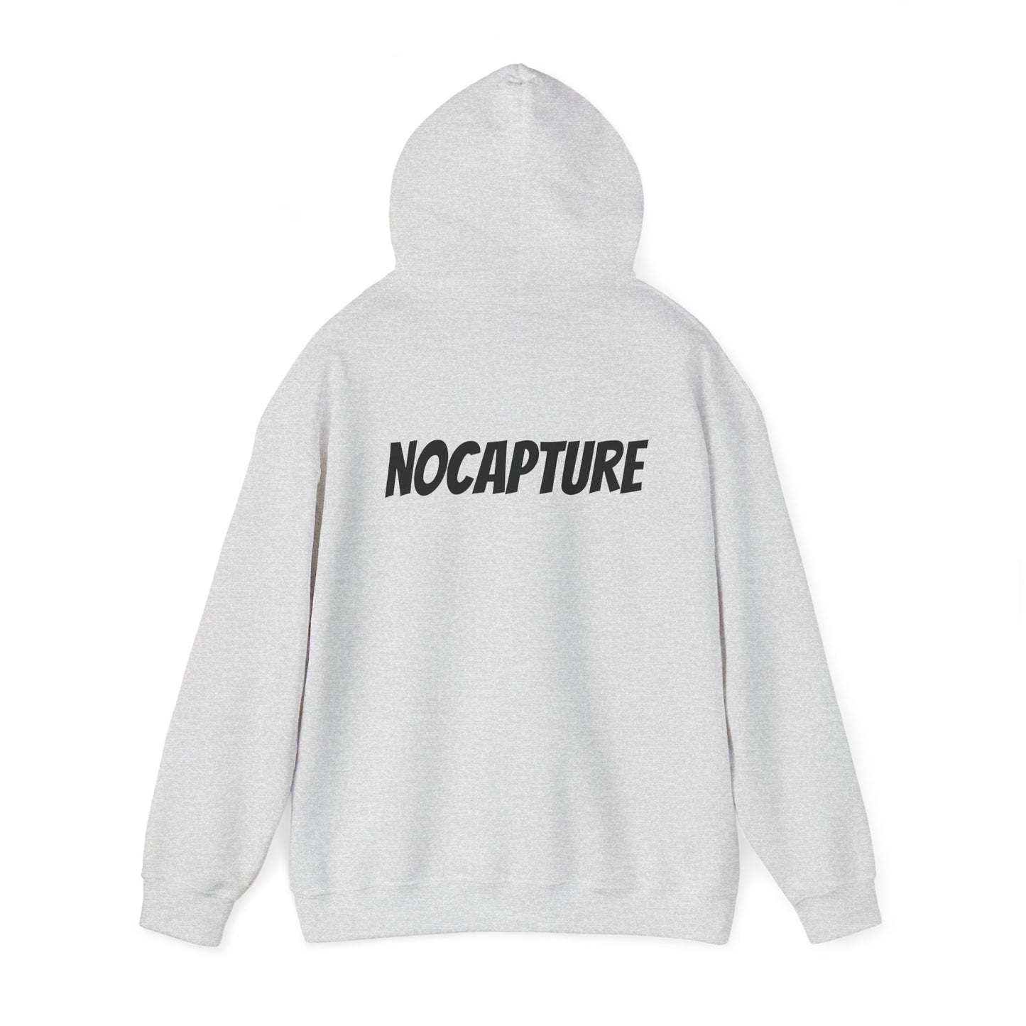 NOCAPTURE Unisex Heavy Blend™ Hooded Sweatshirt - Cozy Streetwear black Logo front and back