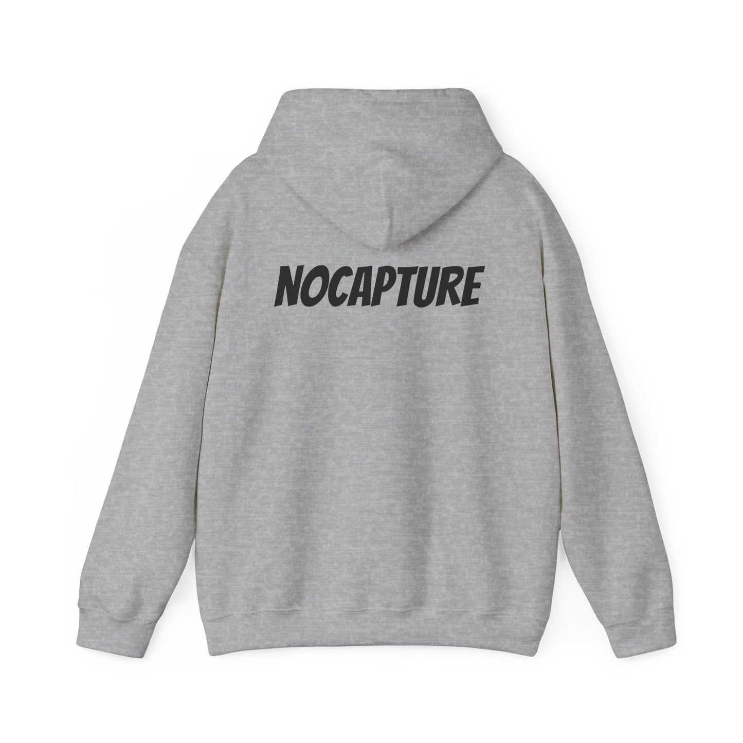 NOCAPTURE Unisex Heavy Blend™ Hooded Sweatshirt - Cozy Streetwear black Logo front and back