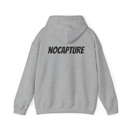 NOCAPTURE Unisex Heavy Blend™ Hooded Sweatshirt - Cozy Streetwear black Logo front and back