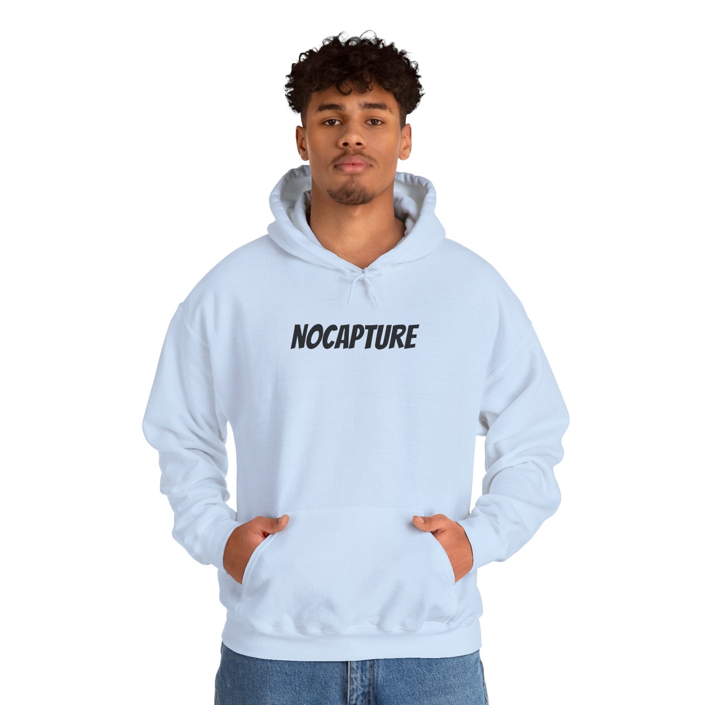 NOCAPTURE Unisex Heavy Blend™ Hooded Sweatshirt - Cozy Streetwear black Logo front and back