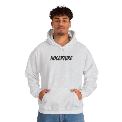 NOCAPTURE Unisex Heavy Blend™ Hooded Sweatshirt - Cozy Streetwear black Logo front and back