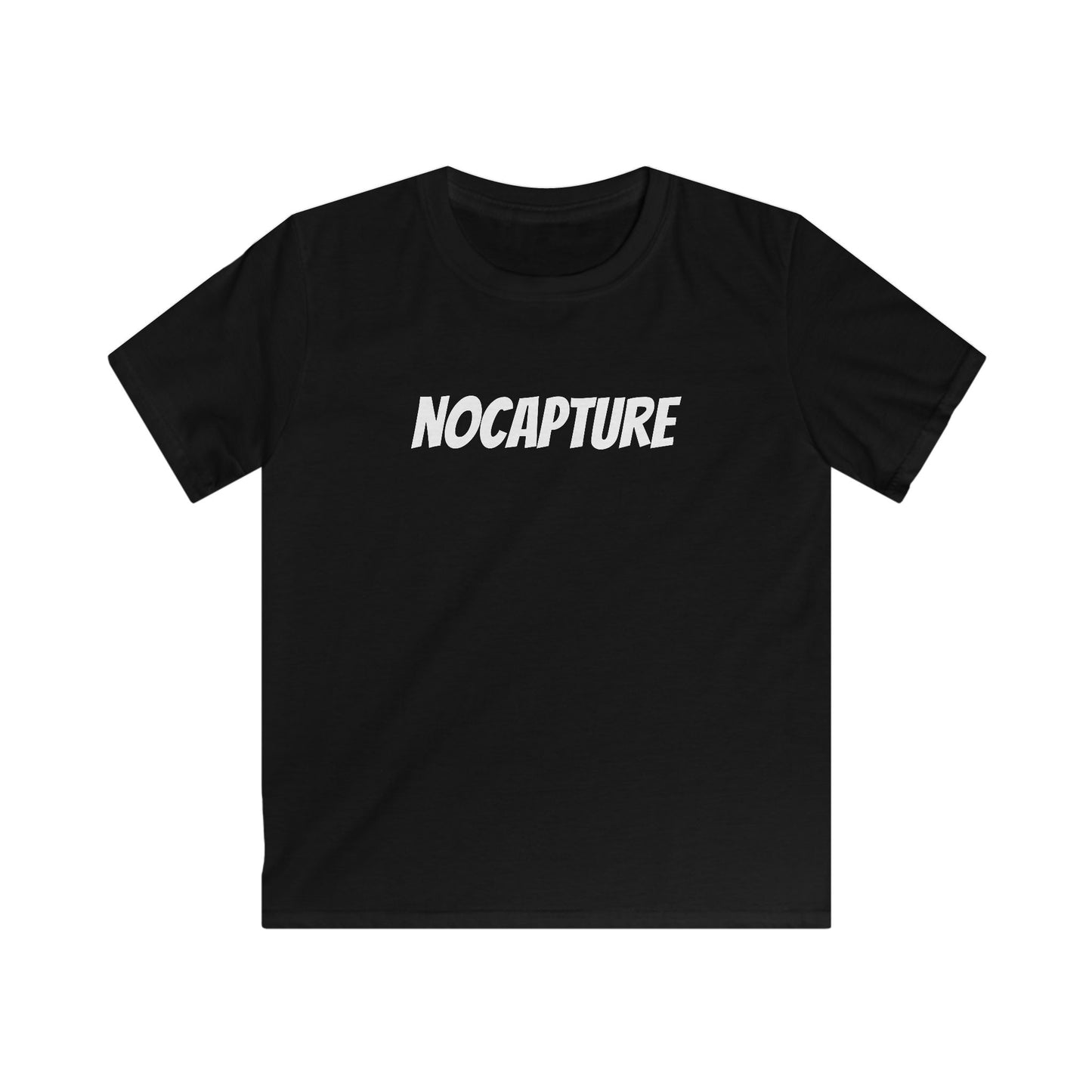 NOCAPTUR E Graphic Tee - Stylish & Comfortable Softstyle Shirt for Playtime White Front And Back Logo