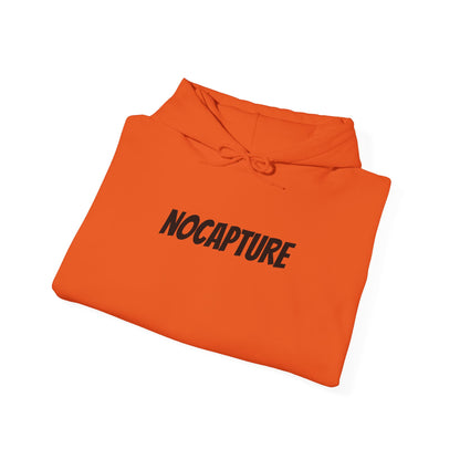 NOCAPTURE Unisex Heavy Blend™ Hooded Sweatshirt - Cozy Streetwear black Logo front and back
