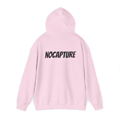 NOCAPTURE Unisex Heavy Blend™ Hooded Sweatshirt - Cozy Streetwear black Logo front and back