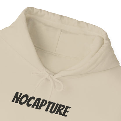 NOCAPTURE Unisex Heavy Blend™ Hooded Sweatshirt - Cozy Streetwear black Logo front and back