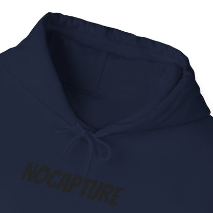 NOCAPTURE Unisex Heavy Blend™ Hooded Sweatshirt - Cozy Streetwear black Logo front and back