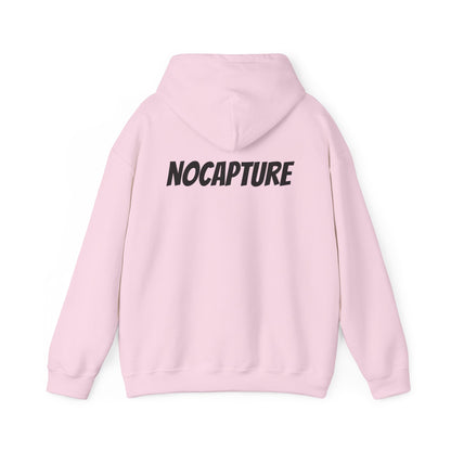 NOCAPTURE Unisex Heavy Blend™ Hooded Sweatshirt - Cozy Streetwear black Logo front and back